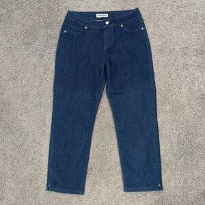 NYGARD Dark Wash Ankle Length Denim Blue Jeans with Slit Hems - NWOT - Size 8